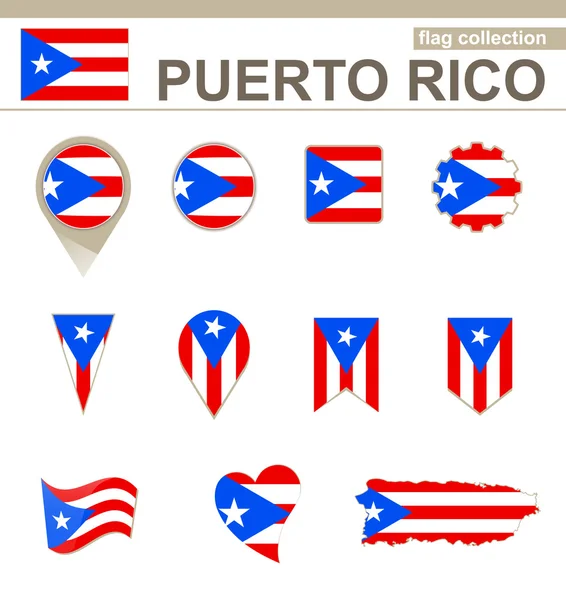 Porto Rico Collection de drapeaux — Image vectorielle