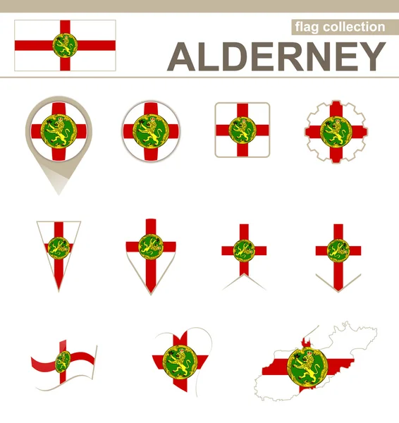 Коллекция флагов Олдерни — стоковый вектор