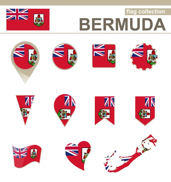 Bermuda-Flaggen-Sammlung — Stockvektor