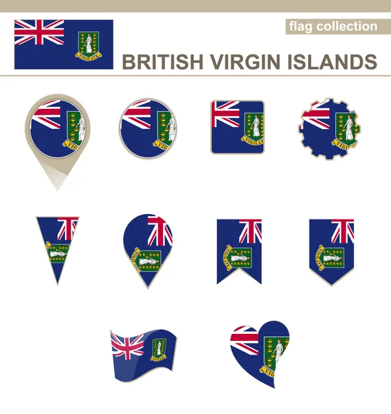 Collection de drapeaux des îles Vierges britanniques — Image vectorielle