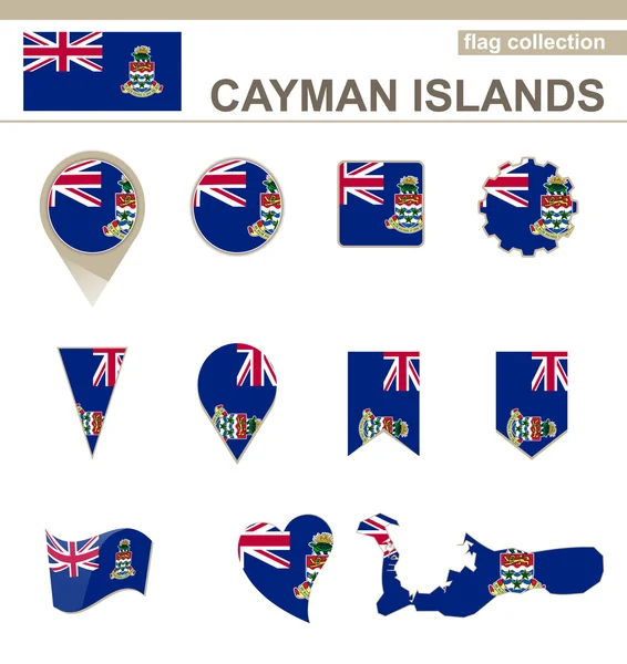 Collezione di bandiere delle Isole Cayman — Vettoriale Stock