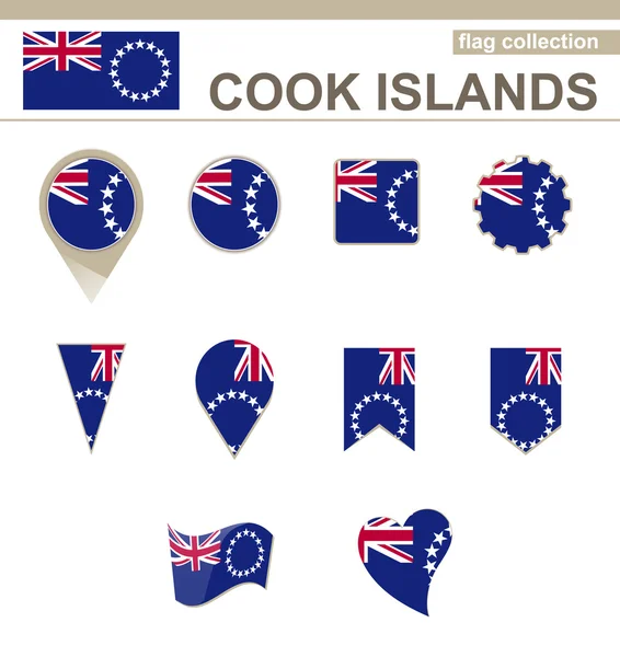 Cook Islands Flag Collection — Stock Vector