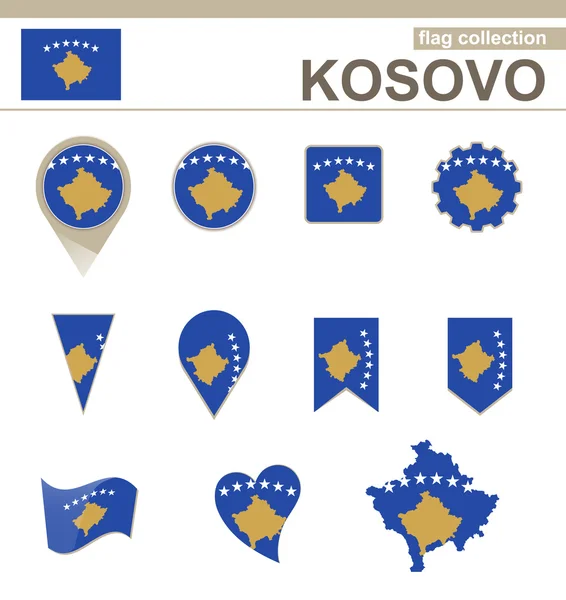 Flaga Kosowa kolekcja — Wektor stockowy