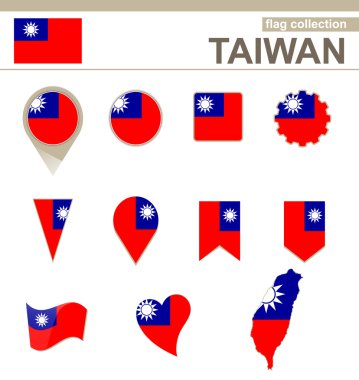 Taiwan Flag Collection clipart