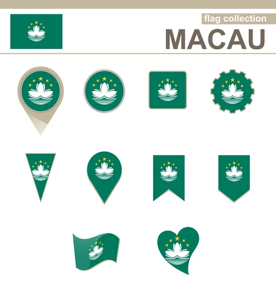 Colección Bandera de Macao — Vector de stock