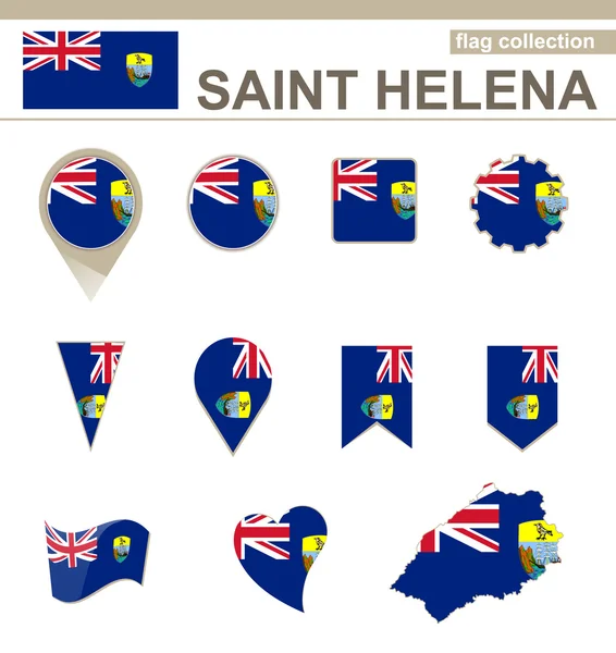 Collection de drapeaux Sainte-Hélène — Image vectorielle