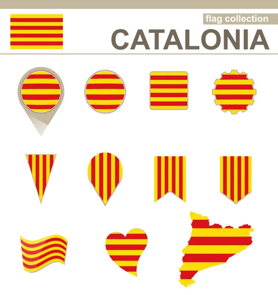 A Catalonia zászló gyűjtemény — Stock Vector