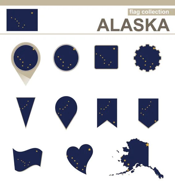 Collezione Alaska Flag — Vettoriale Stock