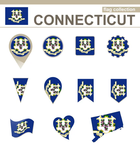 Collection de drapeaux Connecticut — Image vectorielle