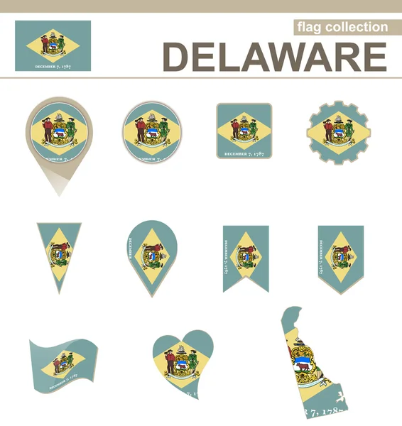 Delaware bayrak toplama — Stok Vektör