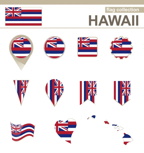 Hawaii flaggan insamling — Stock vektor