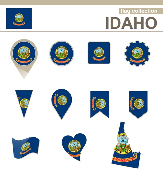 Idaho vlag collectie — Stockvector