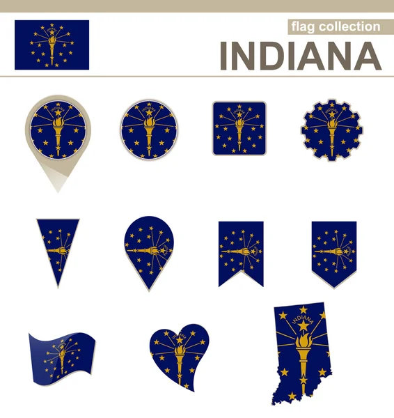 Indiana Flag Collection — Stock Vector