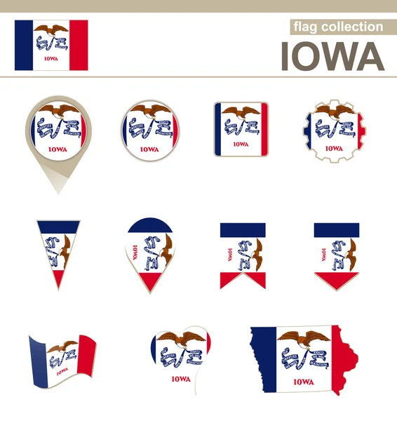 Iowa vlajka kolekce — Stockový vektor