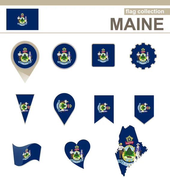 Maine Flag Collection — Stock Vector