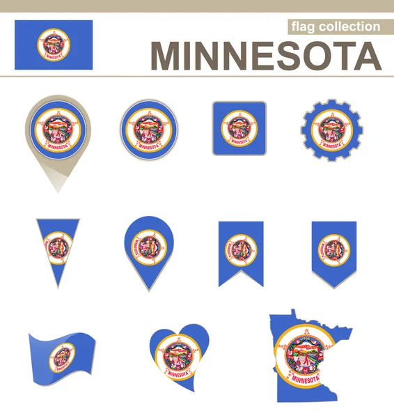 Minnesota vlag collectie — Stockvector