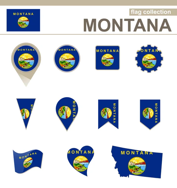 Collection de drapeaux Montana — Image vectorielle