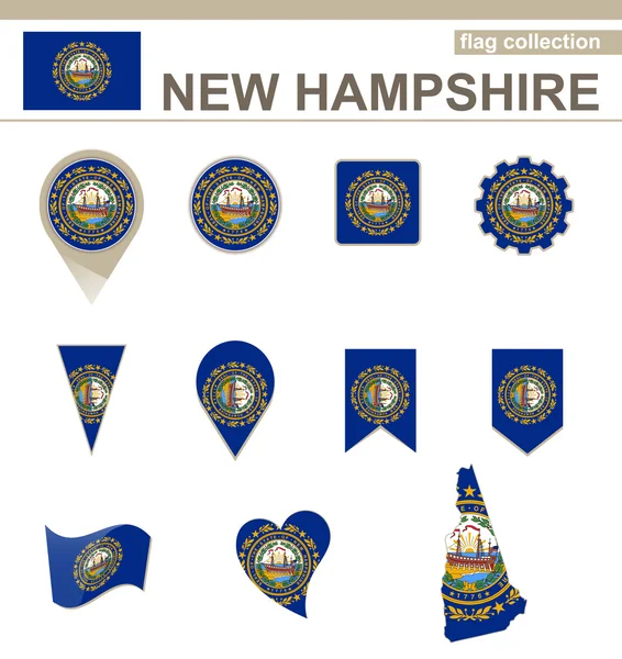 Collection drapeau du New Hampshire — Image vectorielle