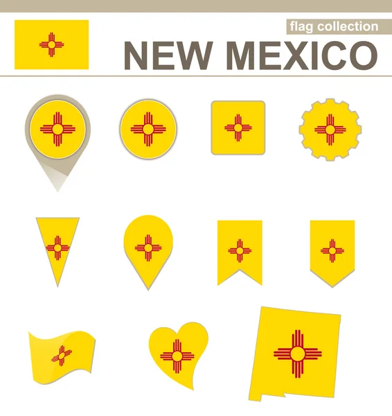 Új-Mexikó-zászló gyűjtemény — Stock Vector