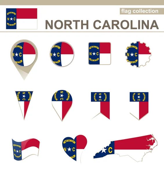 North Carolina vlag collectie — Stockvector