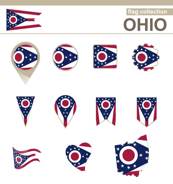 Coleção bandeira Ohio — Vetor de Stock