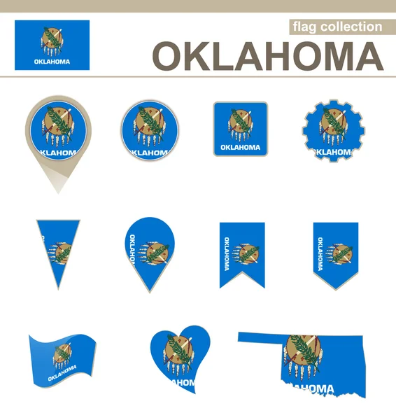 Oklahoma Flag Collection — Stock Vector