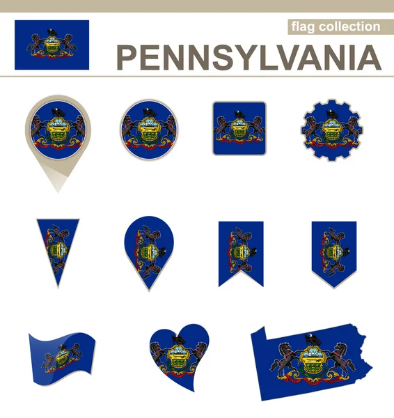 Pennsylvania Flag Collection — Stock Vector