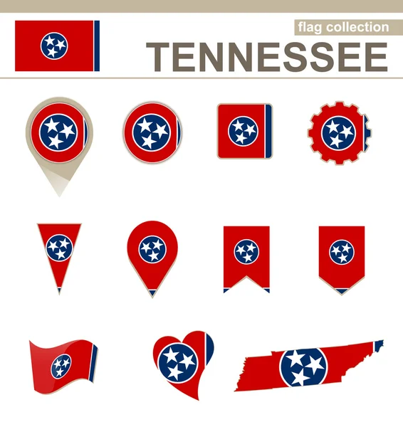 Colección Bandera de Tennessee — Archivo Imágenes Vectoriales