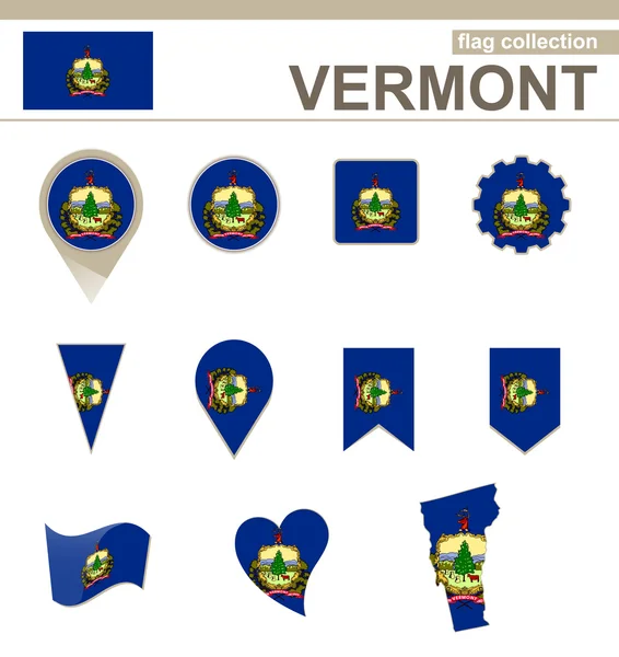 Vermont Flag Collection — Stock Vector