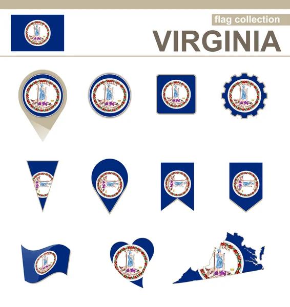 Colección de bandera de Virginia — Vector de stock