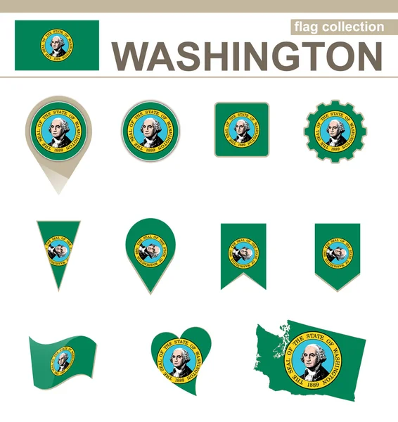 Collezione Washington Flag — Vettoriale Stock