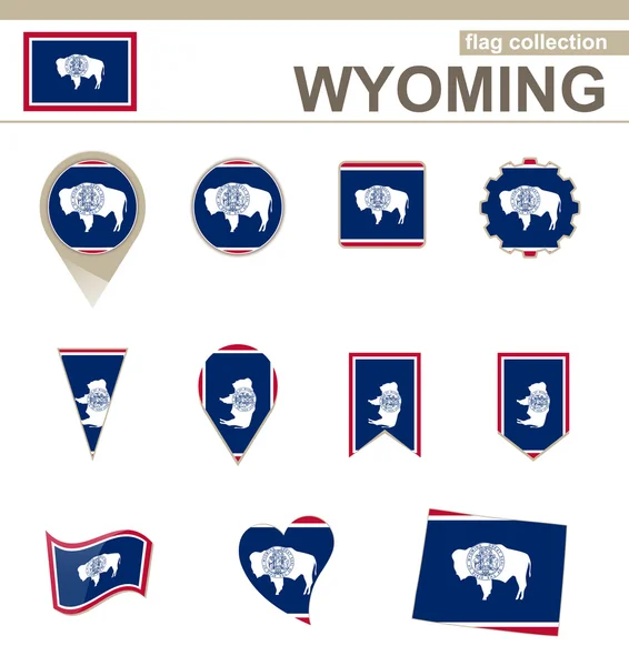 Wyoming vlag collectie — Stockvector