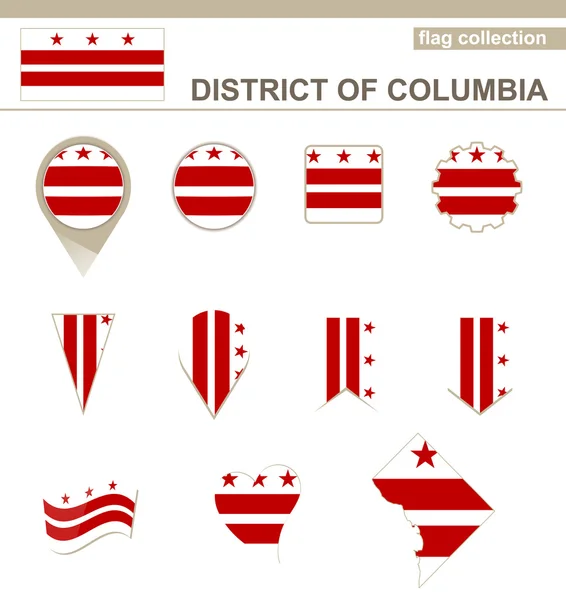 District of Columbia Flag Collection — Stock Vector