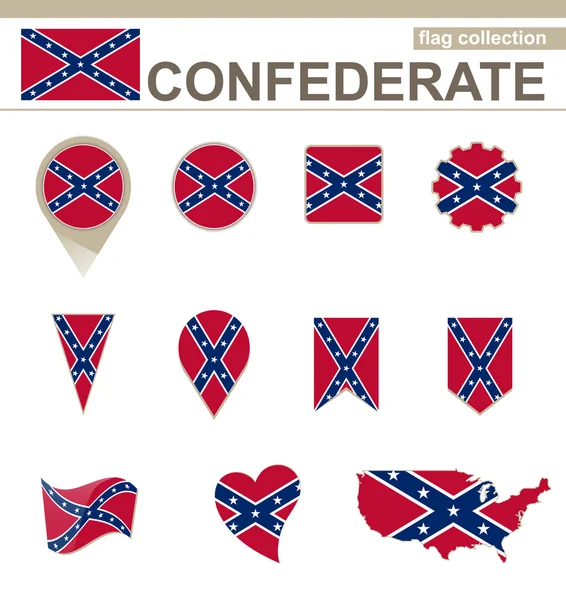 Confederate Flag Collection — Stock Vector