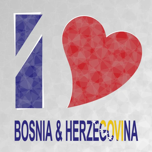 Amo Bosnia y Herzegovina — Archivo Imágenes Vectoriales