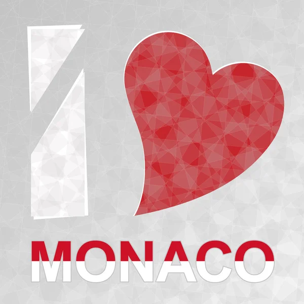 Me encanta Mónaco — Vector de stock