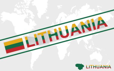 Litvanya Haritası bayrak ve metin illüstrasyon
