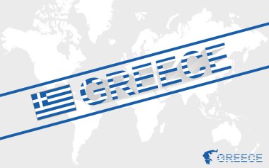 Yunanistan Haritası bayrak ve metin illüstrasyon