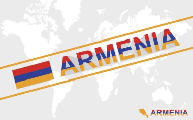 Ermenistan harita bayrak ve metin illüstrasyon