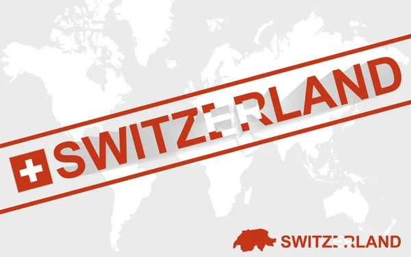 Suiza bandera del mapa e ilustración del texto — Vector de stock