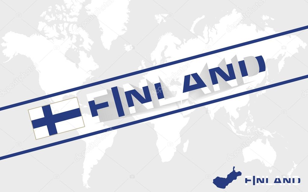 Finland map flag and text illustration