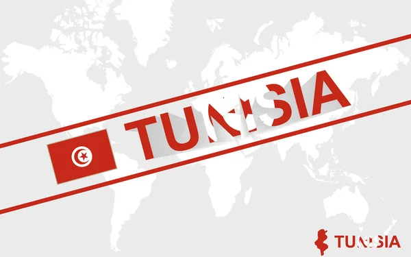 Tunisia map flag und text illustration — Stockvektor