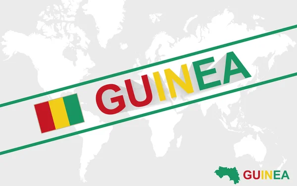Guinea map flag and text illustration — Stock Vector