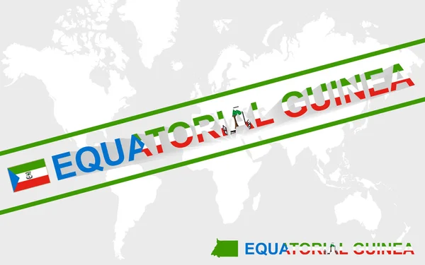 Guinea Ecuatorial bandera del mapa e ilustración del texto — Vector de stock