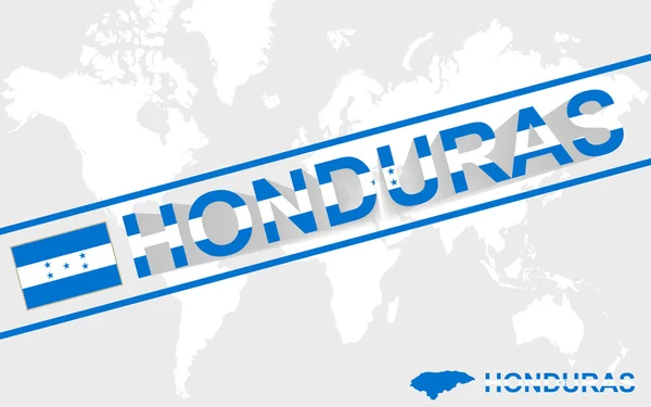 Honduras mapa bandeira e texto ilustração —  Vetores de Stock
