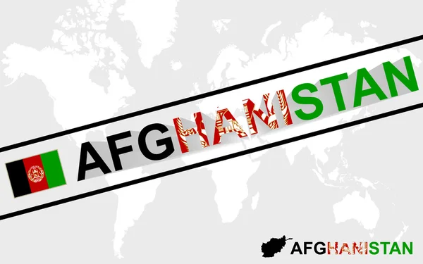 Afghanistan map flag and text illustration — Stock Vector