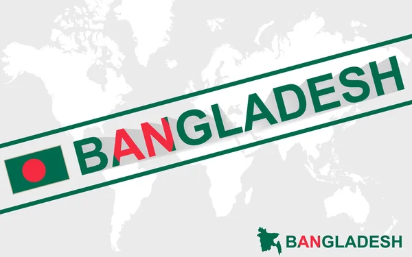 Banglades megjelenítése zászló és szöveg illusztráció — Stock Vector