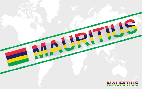 Mauricio mapa bandera e ilustración de texto — Vector de stock