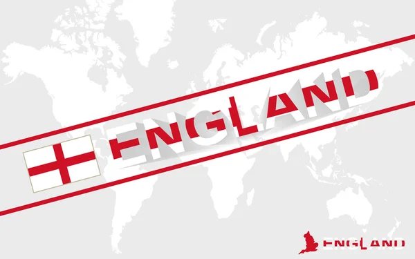 Angleterre carte drapeau et illustration de texte — Image vectorielle