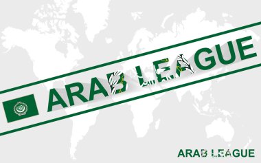 Arap Birliği bayrağı ve metin illüstrasyon